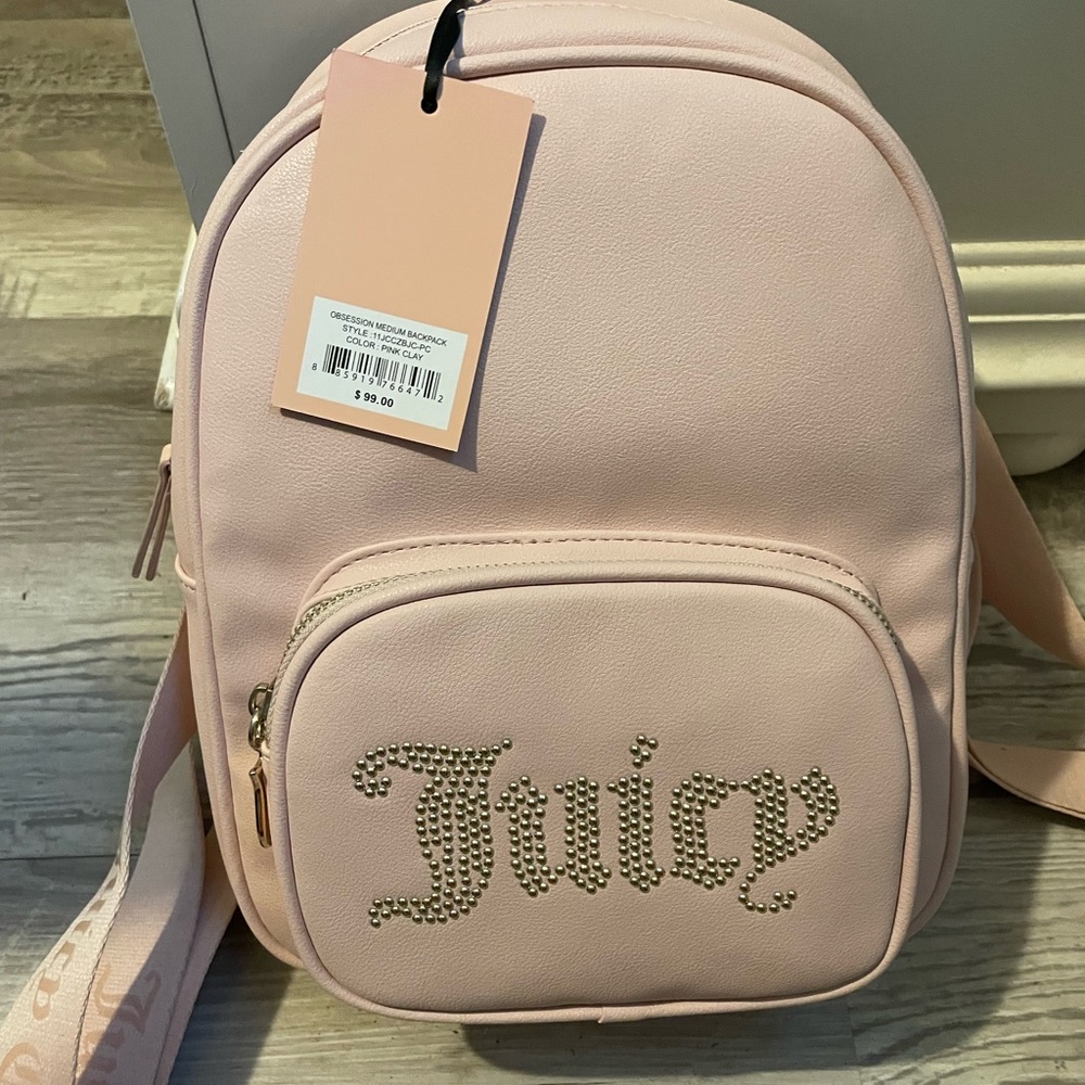 Juicy Couture Pink Backpack with Rhinestone Logo